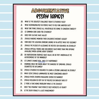 good argumentative essay topic|50 Argumentative Essay Topics for Students .